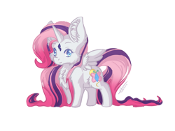 Size: 1024x768 | Tagged: safe, artist:maneblue, fluttershy, rarity, alicorn, pony, g4, chest fluff, ear fluff, female, fusion, mare, simple background, smiling, solo, transparent background