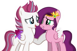 Size: 7472x5000 | Tagged: safe, artist:laszlvfx, pipp petals, zipp storm, pegasus, pony, g5, absurd resolution, colored wings, female, multicolored wings, siblings, simple background, sisters, transparent background, two toned wings, wings