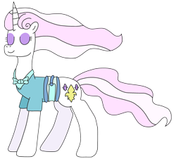 Size: 2356x2128 | Tagged: safe, artist:supahdonarudo, fleur-de-lis, mistmane, pony, unicorn, series:fleurbuary, g4, alternate hairstyle, bowtie, clothes, costume, eyes closed, flowing mane, high res, simple background, transparent background