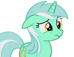 Size: 1409x1080 | Tagged: safe, edit, edited screencap, screencap, lyra heartstrings, pony, unicorn, g4, season 5, slice of life (episode), :s, background removed, female, floppy ears, frown, mare, not a vector, simple background, solo, transparent background, wavy mouth