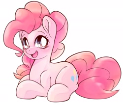 Size: 2048x1752 | Tagged: safe, artist:kurogewapony, pinkie pie, earth pony, pony, blushing, cute, diapinkes, female, happy, looking at you, mare, open mouth, open smile, simple background, smiling, smiling at you, solo, white background