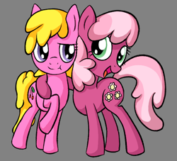 Size: 592x538 | Tagged: safe, artist:reconprobe, cheerilee, cherry berry, earth pony, pony, g4, duo, hug