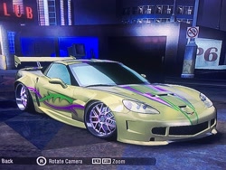 Size: 4032x3024 | Tagged: safe, artist:carlos324, fluttershy, g4, car, chevrolet, chevrolet corvette, corvette, game screencap, need for speed, need for speed carbon, video game