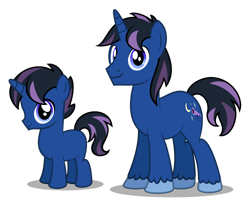 Size: 1600x1299 | Tagged: safe, artist:aleximusprime, oc, oc only, oc:nightwatch, oc:nightwatch the unicorn, pony, unicorn, fanfic:my little sister is a dragon, flurry heart's story, age progression, blank flank, colt, foal, horn, male, simple background, solo, stallion, transparent background, unicorn oc