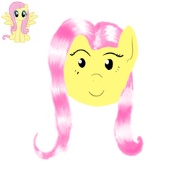 Size: 4000x4000 | Tagged: safe, artist:petrichor01, fluttershy, pegasus, pony, g4, hair, head only, reference used, simple background, smiling, solo, white background