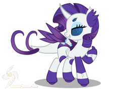Size: 1700x1200 | Tagged: safe, artist:galeemlightseraphim, rarity, changedling, changeling, pony, robot, robot pony, g4, base used, changedlingified, changelingified, crossover, cybug, female, looking back, mare, raised hoof, simple background, solo, species swap, transparent background, wreck-it ralph
