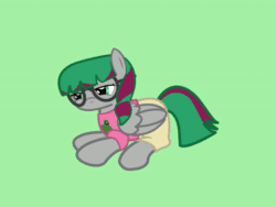 Size: 600x450 | Tagged: safe, artist:99999999000, oc, oc only, oc:li anna, pegasus, pony, animated, clothes, eyes closed, female, filly, foal, gif, glasses, solo