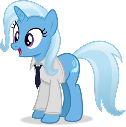 Size: 3405x3415 | Tagged: safe, artist:anime-equestria, trixie, pony, unicorn, g4, clothes, female, happy, high res, horn, mare, necktie, shirt, simple background, solo, transparent background, vector