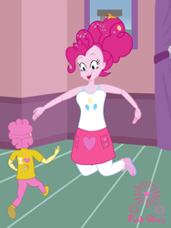 Size: 1620x2160 | Tagged: safe, artist:pinkglorymlp, li'l cheese, pinkie pie, equestria girls, g4, the last problem, digital art, equestria girls-ified, female, male, mother and child, mother and daughter, older, older pinkie pie