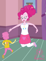 Size: 1620x2160 | Tagged: safe, artist:pinkglorymlp, li'l cheese, pinkie pie, equestria girls, g4, my little pony: friendship is magic, the last problem, digital art, equestria girls-ified, female, male, mother and child, mother and daughter, older, older pinkie pie