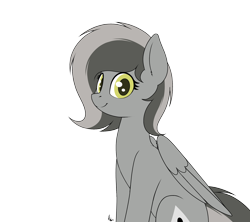 Size: 1800x1600 | Tagged: safe, alternate version, artist:ponynamedmixtape, oc, oc:graeyscale, pegasus, pony, simple background, smiling, solo, transparent background