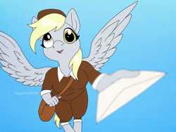 Size: 1024x768 | Tagged: safe, artist:incendiarymoth, derpy hooves, pegasus, anthro, g4, cute, februpony, simple background, solo