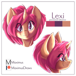 Size: 3000x3000 | Tagged: safe, artist:maximus, oc, oc only, oc:lexi moonway, pony, unicorn, high res, reference sheet, solo