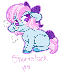 Size: 692x838 | Tagged: safe, artist:esmeia, oc, oc only, oc:shortstack, earth pony, pony, blushing, chest fluff, earth pony oc, female, filly, foal, simple background, solo, transparent background