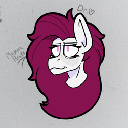 Size: 2226x2226 | Tagged: safe, artist:drheartdoodles, oc, oc only, oc:mamma, bust, digital art, female, freckles, high res, long mane, mare, milf, portrait, smiling, solo