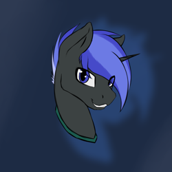 Size: 1173x1173 | Tagged: safe, artist:syntiset, oc, oc only, oc:pixel shield, pony, unicorn, colored sketch, commission, horn, looking at you, male, multicolored hair, multicolored mane, phone drawing, sketch, smiling, smiling at you, solo, stallion, unicorn oc