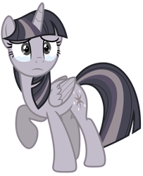 Size: 3254x4000 | Tagged: safe, artist:estories, artist:wardex101, edit, twilight sparkle, alicorn, pony, g4, crying, discorded, discorded twilight, female, high res, sad, simple background, solo, transparent background, twilight sparkle (alicorn), twilight tragedy, vector
