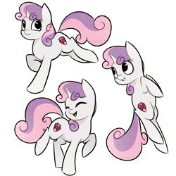 Size: 2625x2624 | Tagged: safe, artist:pointdelta, sweetie belle, pony, unicorn, g4, cute, diasweetes, female, filly, foal, grin, high res, multeity, open mouth, open smile, simple background, smiling, sticker, sticker set, white background