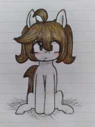 Size: 3120x4160 | Tagged: safe, artist:seylan, oc, oc only, oc:cherro, earth pony, pony, lined paper, solo, traditional art