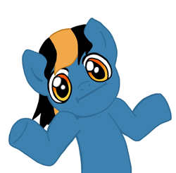 Size: 1502x1472 | Tagged: safe, artist:nelfi_fliz, oc, oc only, oc:nelfi_fliz, pegasus, pony, looking at you, shrug, simple background, solo, white background