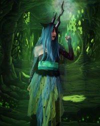 Size: 1080x1350 | Tagged: safe, queen chrysalis, human, g4, changeling hive, clothes, cosplay, costume, irl, irl human, photo, solo