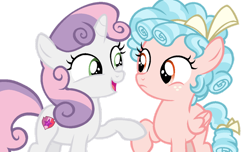 Size: 1024x624 | Tagged: safe, artist:mlplinara14, screencap, cozy glow, sweetie belle, pegasus, pony, unicorn, g4, marks for effort, simple background, transparent background, vector