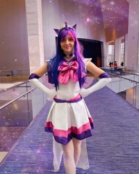 Size: 1080x1350 | Tagged: safe, twilight sparkle, human, g4, big crown thingy, clothes, cosplay, costume, element of magic, gloves, irl, irl human, jewelry, long gloves, photo, regalia, sailor moon (series), sailor senshi, sailor twilight
