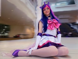 Size: 1080x812 | Tagged: safe, twilight sparkle, human, g4, big crown thingy, clothes, cosplay, costume, element of magic, gloves, high heels, irl, irl human, jewelry, long gloves, photo, regalia, sailor moon (series), sailor senshi, sailor twilight, shoes