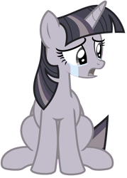 Size: 2932x4096 | Tagged: safe, artist:estories, artist:wardex101, edit, twilight sparkle, alicorn, pony, g4, crying, depressed, discorded, discorded twilight, female, high res, lonely, sad, simple background, solo, transparent background, twilight sparkle (alicorn), twilight tragedy, vector
