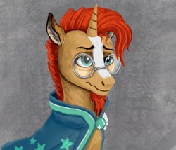 Size: 1999x1714 | Tagged: safe, artist:necromarecy, sunburst, pony, unicorn, g4, bust, portrait, solo