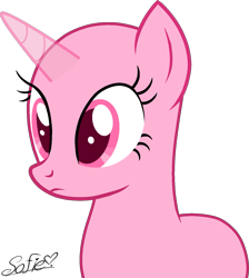 Size: 1303x1457 | Tagged: safe, artist:muhammad yunus, oc, oc only, pony, unicorn, bald, base, female, mare, medibang paint, signature, simple background, solo, transparent background