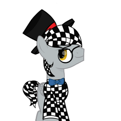 Size: 4000x4000 | Tagged: safe, artist:sugarcubecreationz, oc, oc:checkerboard, pegasus, pony, absurd resolution, glasses, hat, male, simple background, solo, stallion, top hat, transparent background