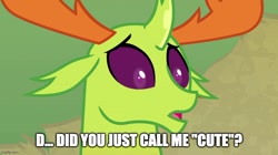 Size: 888x499 | Tagged: safe, edit, edited screencap, screencap, thorax, changedling, changeling, g4, triple threat, caption, cute, image macro, imgflip, king thorax, male, solo, surprised, text, thorabetes