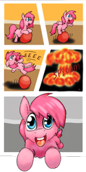 Size: 768x1536 | Tagged: safe, artist:fluffsplosion, fluffy pony, ball, comic, mushroom cloud, panel break