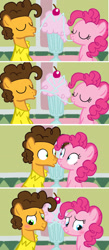 Size: 1280x2948 | Tagged: safe, artist:mlplary6, cheese sandwich, pinkie pie, earth pony, pony, g4, blushing, comic, female, femele, lady and the tramp, male, milkshake, ship:cheesepie, shipping, straight