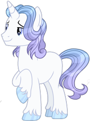 Size: 1027x1377 | Tagged: safe, artist:dayspring-dawnyt, oc, oc only, pony, unicorn, base used, full body, hoof polish, hooves, horn, male, offspring, parent:fancypants, parent:fleur-de-lis, parents:fancyfleur, raised hoof, show accurate, simple background, smiling, solo, stallion, standing, tail, transparent background, unicorn oc, unshorn fetlocks