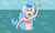 Size: 1396x826 | Tagged: safe, artist:ocean lover, silverstream, mermaid, g4, belly button, bra, disney, disney style, fins, fish tail, goodbye, human coloration, humanized, jewelry, lips, mermaid tail, mermaidized, midriff, necklace, ocean, open mouth, pearl necklace, purple eyes, reference, seashell bra, solo, species swap, tail, the little mermaid, water, wave, waving