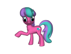 Size: 1200x900 | Tagged: safe, artist:bonbontheclown35, sweetberry, earth pony, pony, ponylumen, g3, g4, 3d, 3d pony creator, cute, female, g3 to g4, generation leap, mare, pose, raised hoof, raised leg, simple background, smiling, sweet sweetberry, transparent background
