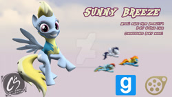 Size: 1024x576 | Tagged: safe, artist:adhiguna, artist:johnathon-matthews, rainbow dash, soarin', spitfire, oc, oc:sunny breeze, pegasus, pony, g4, 3d, commission, deviantart watermark, gmod, obtrusive watermark, source filmmaker, watermark, wonderbolts