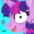 Size: 600x600 | Tagged: safe, artist:pink-pone, smarty pants, twilight sparkle, pony, unicorn, g4, cyan background, glowing, glowing horn, horn, insanity, messy mane, open mouth, simple background, solo, twilight snapple, unicorn twilight