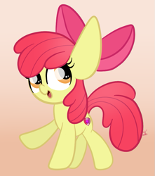 Size: 697x787 | Tagged: safe, artist:sugarcloud12, apple bloom, pony, adorabloom, cute, simple background, solo
