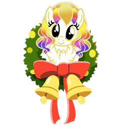 Size: 1200x1200 | Tagged: safe, artist:galeemlightseraphim, oc, oc only, oc:galeem light, earth pony, pony, bust, chest fluff, christmas wreath, earth pony oc, ethereal mane, eyelashes, female, mare, simple background, smiling, starry mane, transparent background, wreath