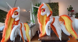 Size: 5176x2792 | Tagged: safe, artist:epicrainbowcrafts, daybreaker, pony, g4, irl, life size, photo, plushie, solo