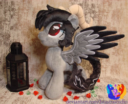 Size: 2817x2304 | Tagged: safe, artist:1stastrastudio, oc, oc:yugure, pegasus, pony, female, high res, horns, irl, mare, photo, plushie, solo