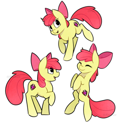 Size: 2795x2795 | Tagged: safe, artist:pointdelta, apple bloom, earth pony, pony, adorabloom, apple bloom's bow, bow, cute, eyes closed, female, filly, foal, hair bow, high res, multeity, open mouth, open smile, simple background, smiling, sticker, sticker set, white background