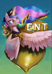 Size: 1502x2160 | Tagged: safe, artist:zlatdesign, princess celestia, g4, clothes, donut, feather, food, glowing, glowing horn, half body, horn, police, uniform, uniform hat, wings