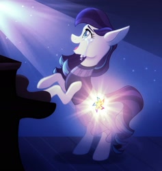 Size: 1583x1668 | Tagged: safe, artist:carouselunique, coloratura, earth pony, pony, g4, crying, februpony, female, glowing cutie mark, mare, musical instrument, piano, singing, solo, tears of joy, the magic inside