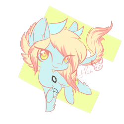 Size: 1800x1800 | Tagged: safe, artist:piichu-pi, oc, oc only, oc:kiwi, earth pony, pony, chibi, horns, simple background, solo, transparent background