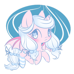 Size: 1000x1000 | Tagged: safe, artist:piichu-pi, oc, oc only, bat pony, pony, chibi, clothes, female, heart eyes, mare, simple background, socks, solo, striped socks, transparent background, wingding eyes