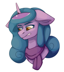 Size: 1800x2000 | Tagged: safe, artist:lazymishel, oc, oc only, oc:starbore, pony, unicorn, fallout equestria, balefire blues, bust, clothes, female, mare, scarf, simple background, solo, transparent background